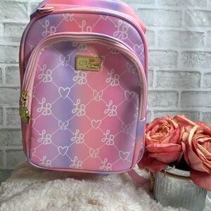 Betsey Johnson Pink and Purple Heart Backpack